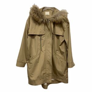 Academia Women Genuine Fox Fur Hooded Coat Jacket Camel Size EUR 40 US L‎